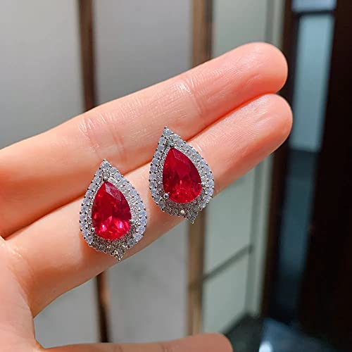 Ensemble bijoux rubis sans ternissement diamants pendant carbone élevé