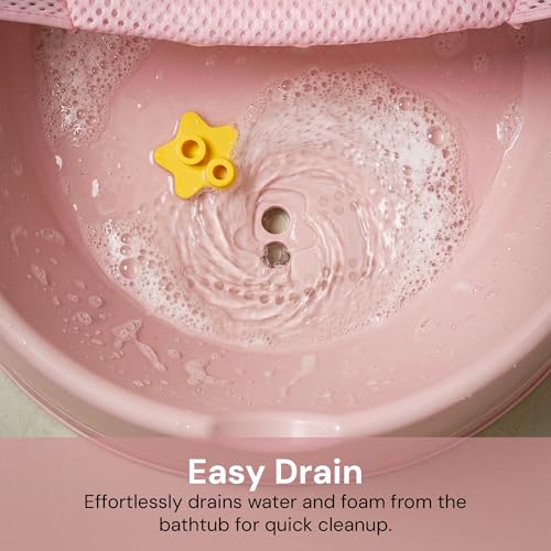 Image of Baybee Whale Baby Bath tub for 0 to 5 Years | Baby Bath Tub for Kids with Soft Mesh Cushion Support & Easy Drains | Bather & Bathtub for Newborn Boys Girls | Mini Swimming Pool for Babies (Pink)