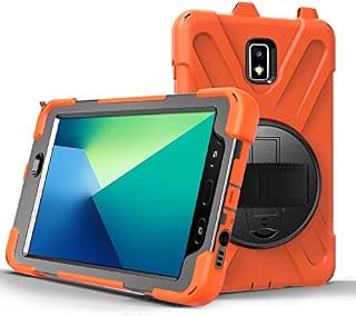 Case for Samsung Galaxy Tab Active 2 2019 8.0 Inch SM-T390/T395,Kickstand with 360 Degree Rotatable 3 Layer Hybrid Heavy Duty Shockproof Hand Strap and Shoulder Strap Design for T390 Table(Purple)