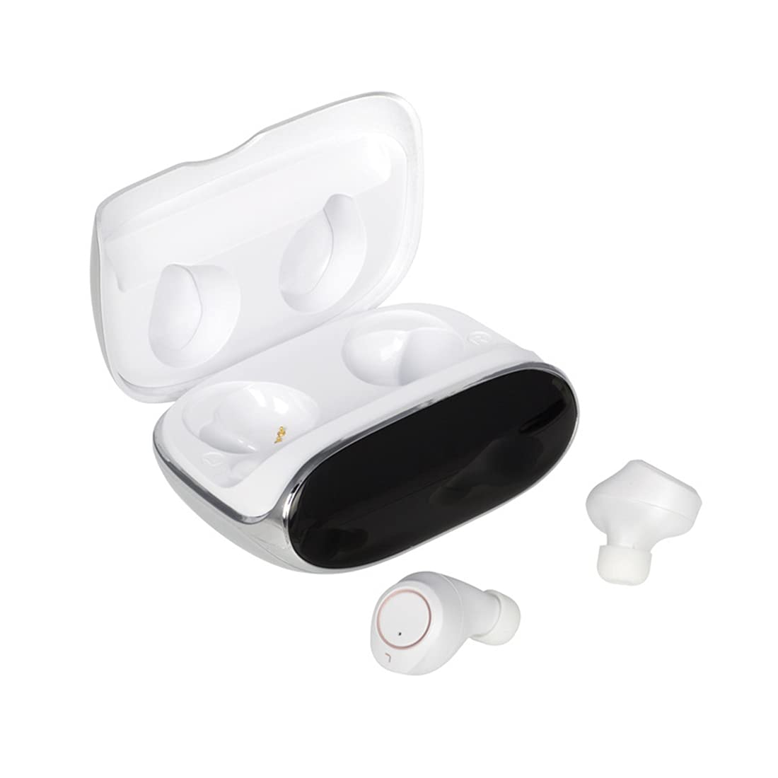 Bezprzewodowe słuchawki Bluetooth z obudową ładowania, aktywne słuchawki redukcyjne redukcji szumów, dwójny zestaw słuchawkowy Bluetooth 5.0 z wbudowanym mikrofonem do sportu,Gray