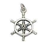 Wildthings Stainless Steel Nautical Ships Wheel Pendant/Charm