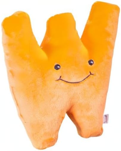 Miniatura 7 de Letra de peluche educativa W  Alfabeto de peluche grande de 11 pulgadas de naranja mandarina, juguetes lavables a máquina, regalos perfectos de