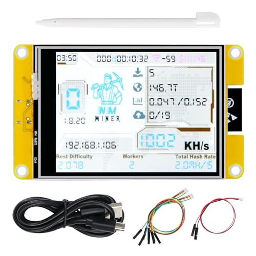 Freenove Bitcoin Miner NMMiner NerdMiner, ESP32 CYD 3.2 C`^b`fBXvC, 240x320sNZ IPS TFT LCD XN[ ST7789 hCo[, fARA 32 rbg 