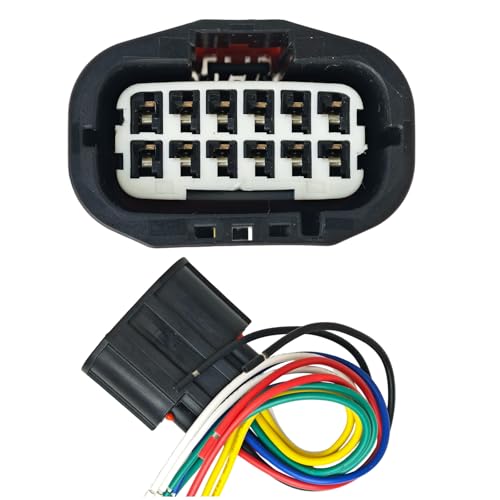 Headlight (HID/LED) Connector Pigtail Harness Plug 12-Wire Compatible with Chrysler