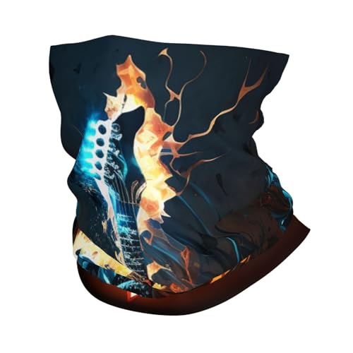Fire flaming burning red guitar blue Neck Gaiter Face Cover Scarf Balaclava Bandana para Mujeres y Hombres Mascara para Motocicleta Ciclismo Riding Skiing Party miniatura 1