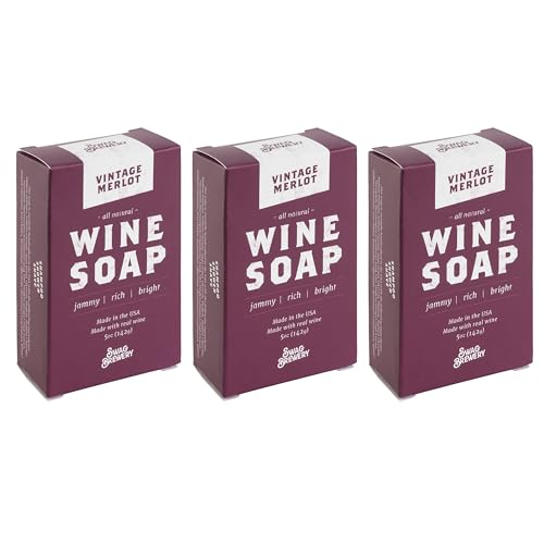 Image of Swag Brewery Vintage Merlot Boozy Soap Wine Soap - Great for Wine, Whiskey, and Beer Drinkers -Made in USA- (Vintage Merlot - 3 Pack)