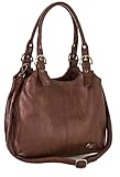 Mabel London Womens Multiple Pockets Handbag - Medium Size Multi Compartments Bag with a Long Shoulder Strap - AMELIA (Dark Tan)