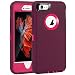 iPhone 6 Plus/6S Plus Case, Maxcury Heavy Duty Shockproof Series Case for iPhone 6 Plus /6S Plus (5.5") with Built-in Screen Protector Compatible with All US Carriers (Wine/Fushcia)
