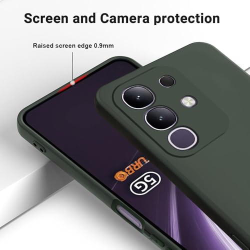 Image of Back Cover for Vivo T4x 5G / iQOO Z10x 5G | Full Camera Protection | Premium Liquid Silicon Case | Flexible Bumper Case for Vivo T4x 5G / Y29 4G / Y31 Pro 5G / iQOO Z10x 5G (Military Green)
