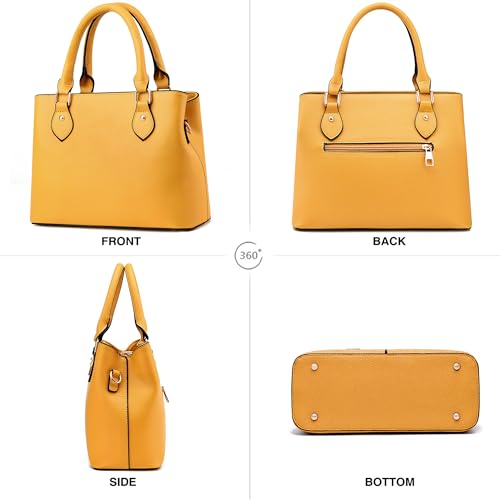 Image of CHICAROUSAL Purses and Handbags for Women Leather Crossbody Bags Women's Tote Shoulder Bag (Yellow cc)