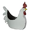 Zeckos Rustic White Finish Metal Rooster Planter IndoorOutdoor Decorative Flower Pot for Home and Garden 155 Inches Long Farmhouse Style Accent Piece