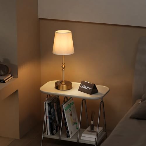 MEIXISUE Cordless Rechargeable LED Table Lamp with Dimmer,Nightstand Lamp with USB Port,Antique Brass Portables Outdoor Lamp, Battery Operated Lamp for Patio Bedroom Bedside Balcony Camping Bar RV - Thumbnail 7