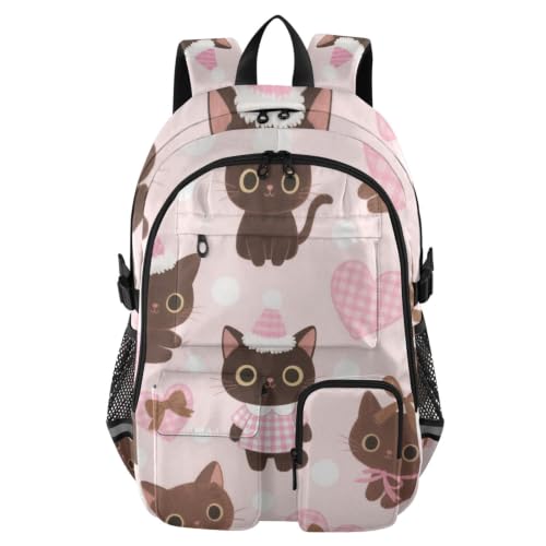 Mochilas escolares grandes con diseño de gatos para niñas de 7 a 18 años