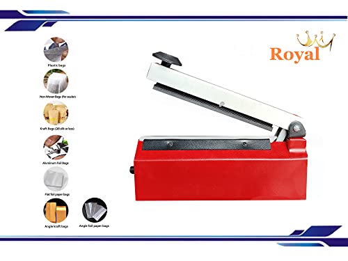 Image of Royal Hand Impulse Heat Sealing Machine | Made In India | 8 inch Inch (200 mm) | Beep Sound | Plastic Bag | Time Adjustment Facility | Table Top | Polythene Sealer