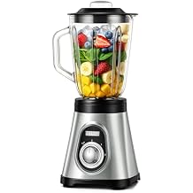 TALIA Smoothie Blender for Ice Crushing & Shakes, 750W Countertop Blenders with 48oz Glass Jar & 6 Stainless Steel Blades, High-Speed Blender for Smoothies Frozen Fruit & Nut Butter