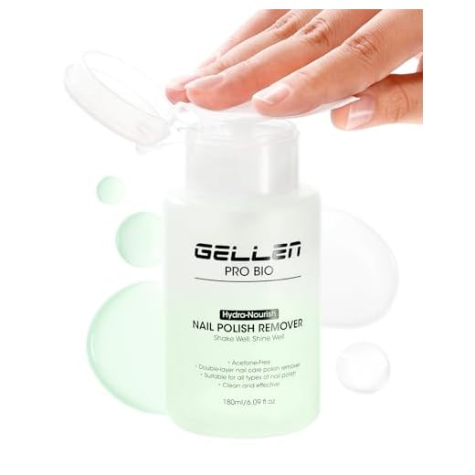 Gellen Nail Polish Remover, Non Acetone Dual-phase Hydrating Nail Polish Removal for Regular Nail Polishes, Jasmine Scent Healthy Moisturizing Nail Polish Remover with Easy Push-down Pump, 6.09 Fl Oz