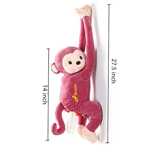 OTIPORTER Monkey Tissue Holder for Car Unique Multi-Purpose Tissue Paper Storage Monkey Shape Cartoon Tissue Holder Cartoon Animal Paper Napkin Hanging Container for Office (Pack of 1) 2