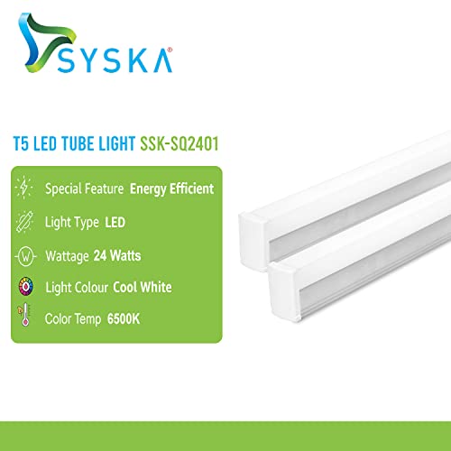 Image of SYSKA T5 24W 6500K LED Tube Light Aluminium Body (White, Pack of 4)