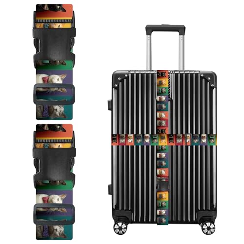 Image of Nuxovilar Luggage Straps Set for Suitcase 1.96x90.5in Polyester | Cargo Strap Travel Belt Security Buckle Band Business Travel Formal Trip Daily Use (Solid Black)
