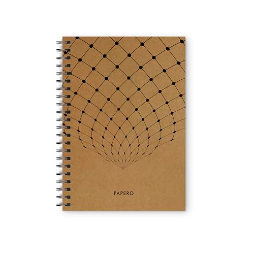 Image of PaperO Professional A4 Dot Grid Notebook | 5MM Dot Design | A4 Size (8.5 x 11 inches) | Ideal for Architects & Designers | Kraft Cover | 100 Pages | (DOT GRID 1)