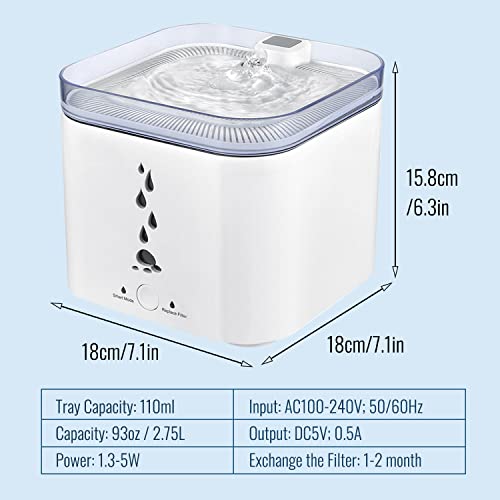 Fuente de agua automática para gatos y perros 2.75L miniatura 7