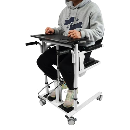 Multifunctional Hydraulic Patient Lift Nursing Chair, Shower Chair Transport Wheelchair, 180° Open Close, Adjustable Lifting Height Transfer Aid for Home Elderly and Disabled