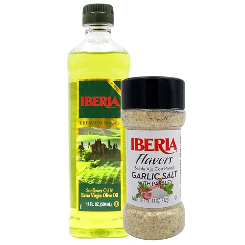 Aceite Extra Virgen y Aceite de Girasol Iberia 17fl oz + Sal con Ajo 11oz miniatura 1