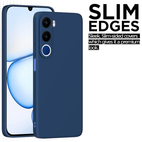 Image of Outlouders Back Cover for Realme C100x | Camera Protection | Durable Soft Matte Silicone Bumper Case (Blue)