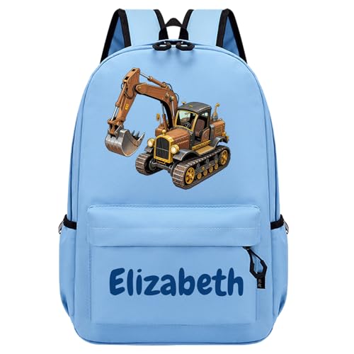 Mochila infantil personalizada con nombre y diseño – Mochila escolar impermeable ergonómica 10 l para guardería y escuela – Unisex para niños y niñas 36 cm × 26 cm, azul, S