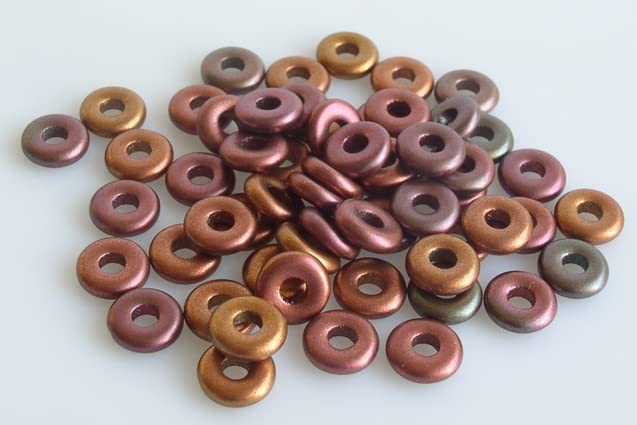 300pcs Demi Round O-Bead Circular Spacer Beads 8 mm, Violet Rainbow Metallic Iris (1640), Bohemia Crystal Glass, Czechia 11144003