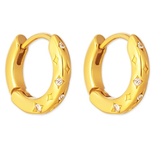 Orecchini a cerchio Cosmic Star Oro
