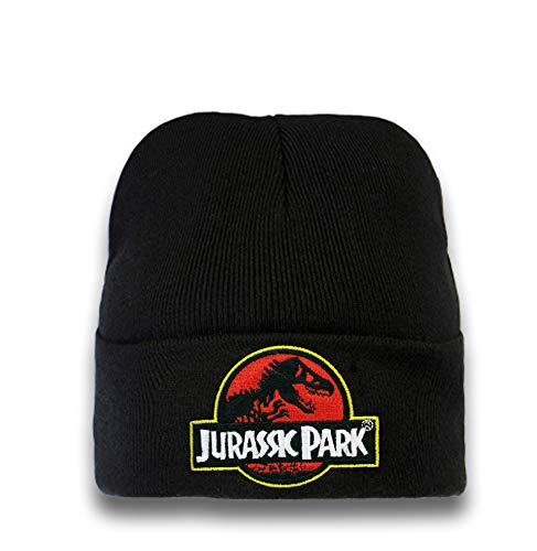 Logoshirt®️ - Pelicula - Parque Jurásico - Logo - Gorro de Punto - Mujer & Hombre - Negro - Diseño Original con Licencia