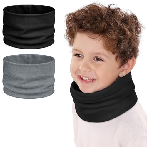 Kiiwah 2 Pièces Tour de Cou Enfant, Coton Écharpe Enfant Fille Garcon Doux Boucle Cache Cou Enfant Thermique Foulard Enfant Filles pour Hiver Printemps...