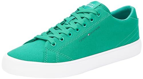 Tommy Hilfiger Zapatillas para Hombre Sneaker con Suela Vulcanizada, Verde (Olympic Green), 46 EU