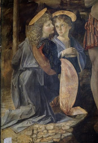 Impression d'affiches le Baptême du Christ Verrocchio pour habiller un grand mur de salon