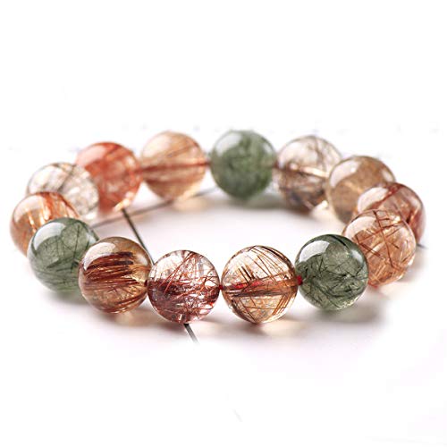 Quartz rutilé bracelet en perles rondes colorées le cadeau idéal en cristal