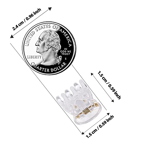 45 pinzas mini transparentes para cabello, 1/2 pulg miniatura 3