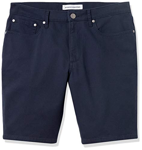 Image of Amazon Essentials Men's Straight-Fit 9 inch Inseam Stretch Cotton Twill 5-Pocket Shorts