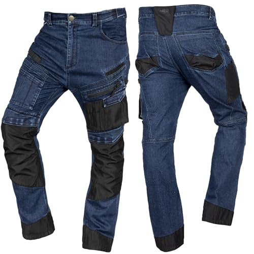 NEO TOOLS Robuste Jeans Arbeitshose - Strapazierfähige Bundhose für...