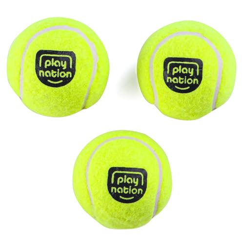 Image of Play Nation Premium Cricket Tennis Ball for Kids, Ball for Tournament Street Match Cricket, Lightweight & Durable Lawn Cricket Ball, Indoor & Outdoor Sports Gear for Kids, Pack of 3 - Green