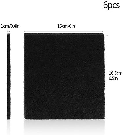 Feelava 6 Pcs Replacement Filter for Cat Litter Box Square Shape Carbon Filters for Hooded Cat Litter Tray Toilet Litter Pans Replacement Filters Odor Filters