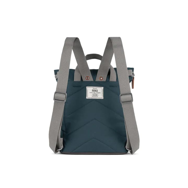 ROKA London Finchley A Small Sustainable Canvas Backpack (Smoke) - Image 3