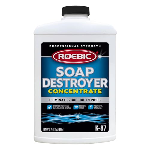 Roebic K-87 Liquid SGP Soap, Grease and Paper Digester with Bacteria, Eliminates Buildup in Pipes and Protects from Clogs, Treats 1500 Gallons, 32 fl oz Concentrate