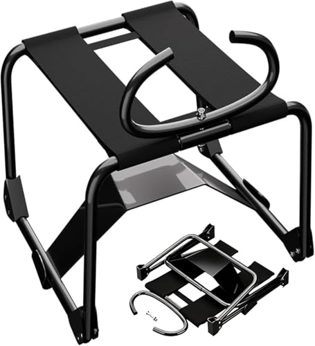 Faltbarer Sexstuhl für Paare Belastbar bis 300kg Schwerlast Liebesstuhl mit Haltegriffen Elastischer Positionsstuhl Platzsparend Klappbar Intimmöbel mit Halterung für Zubehör BDSM Adult Novelty