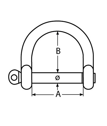 4 Stück Rundschäkel 12 mm Edelstahl A4 Weite Form Schäkel