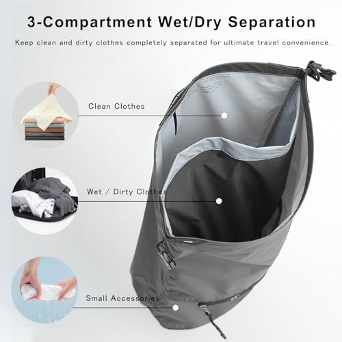 Bee Nesting Bolsa Seca Ultraligera Impermeable 10L con Bolsillo con Cierre, Nylon 20D con Separación Húmedo/Seco, Bolsa Flotante para Kayak, Bote y Playa (Verde Menta) miniatura 3