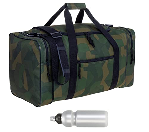 Sporttasche Herren Damen groß Außentaschen Spear Gym 55 cm 40 Liter Schultergurt Bag Sport Fitness Sauna Gymbag 657 Large + Trinkflasche (Camouflage Grün) Sporttasche Herren Damen groß Außentaschen Spear Gym 55 cm 40 Liter Schultergurt Bag Sport Fitness Sauna Gymbag 657 Large + Trinkflasche (Camouflage Grün)