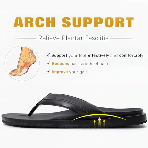 QIGEGE Flip Flop For Men with Arch Support Ultra Soft Cushion Footbed Slip On Lightweight Comfortable Thick Yoga Mat Thong Sandals Beach Thong Slides4