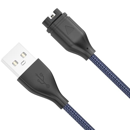 Oumida Cargador para Garmin Forerunner 55 / Forerunner 255/255 Music /255S/ Forerunner 165/165 Music, Forerunner 935 945 745 45 45S 245, Cable de Nailon de Carga Rápida USB 1M (Azul Oscuro)
