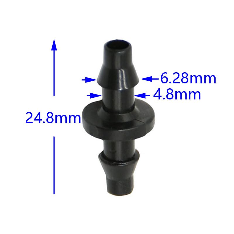 Raccord de Tuyau d'arrosage 1/4" 2000 pièces, raccord cannelé Droit for Tuyau d'arrosage 4/7, raccord cannelé à 2 Voies for système d'irrigation Goutte à Goutte